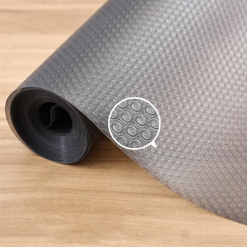 KR KITCHENRAKU Kitchen Mat, Black EVA Vinyl Sheet, 30x300cm, Non-Slip, Cuttable Drawer Cover, Heat-Resistant, Moisture-Proof, Oil-Proof, Insect-Repell