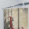 Wolf Forest Gothic Horror Shower Curtain Dark Fantasy Halloween Decor Tapestry Backdrop