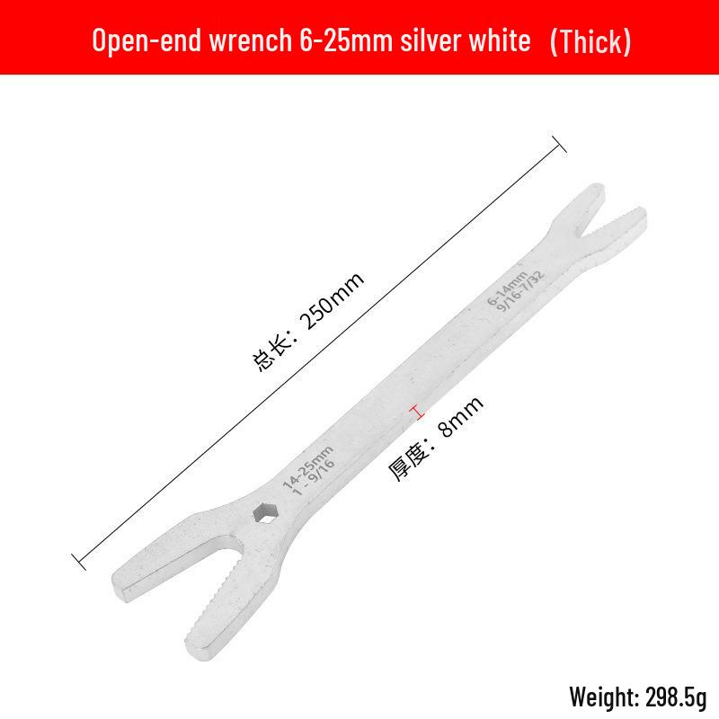 Multi-Purpose 8-22mm Self-Tightening Double-Head Wrench: Box-End & Open-End