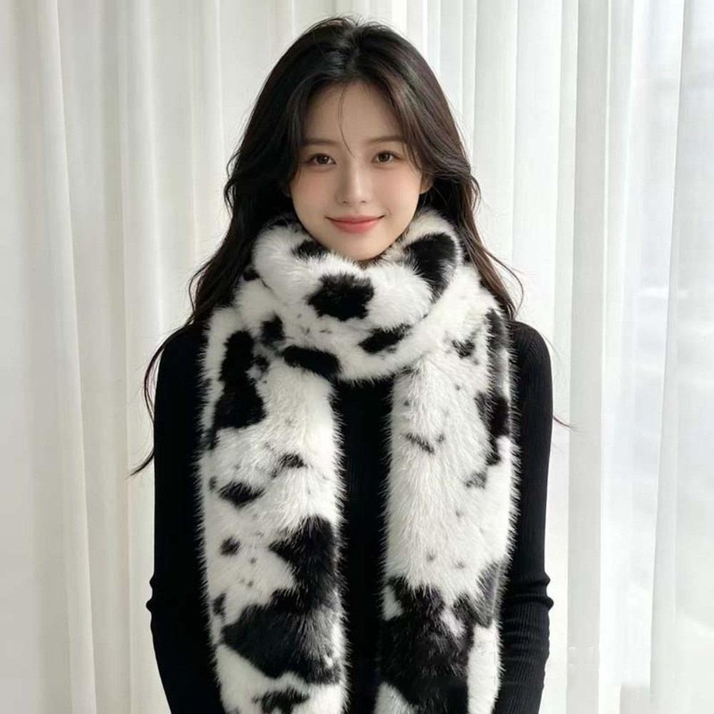 Soft Texture Thick Warm Neck Warmer Skin Friendly Long Fluffy Muffler Fashion Girls