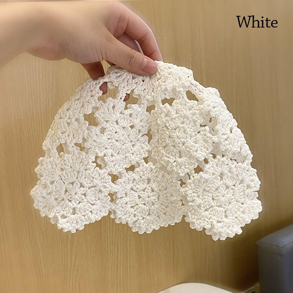 Lace Knitted Hat Hollowed Out Skullies Hat Breathable Beret Cap for Women