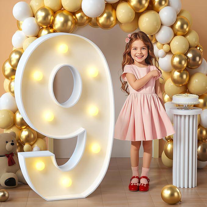 

91.5cm Large Digital Lights Backdrop for Birthdays, New Year, Easter & Party Decor Warm Light