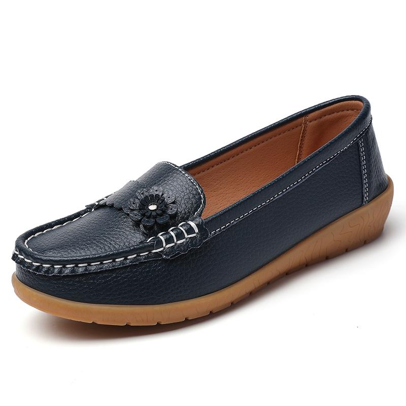 Scarpe Basse da Donna Mocassini Scarpe da Guida in Pelle Mocassini Floreale Casual Slip-on Estive Scarpe da Infermiera per Madre Taglie Grandi