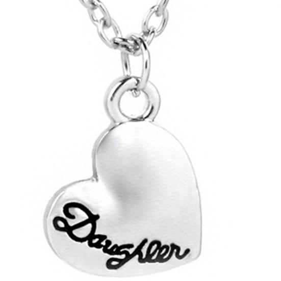 2Pcs Women Necklaces Plated Mother Daughter Heart Pendant Necklaces for Mothers Day