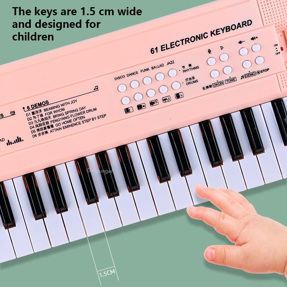 Mikrofonlu 37 Tuşlu Elektronik Piyano Klavyeleri Şarj Edilebilir Eğitim Oyuncakları Erkek Kız Çocukları İçin Müzik Aleti Hediyeleri