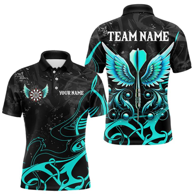 Mode Darts Grafisk Pikétröja För Män Anpassat Namn Knappslå 3D-tryckta Pikétröjor Trend Överdimensionerad Lös Barn Sport T-shirts