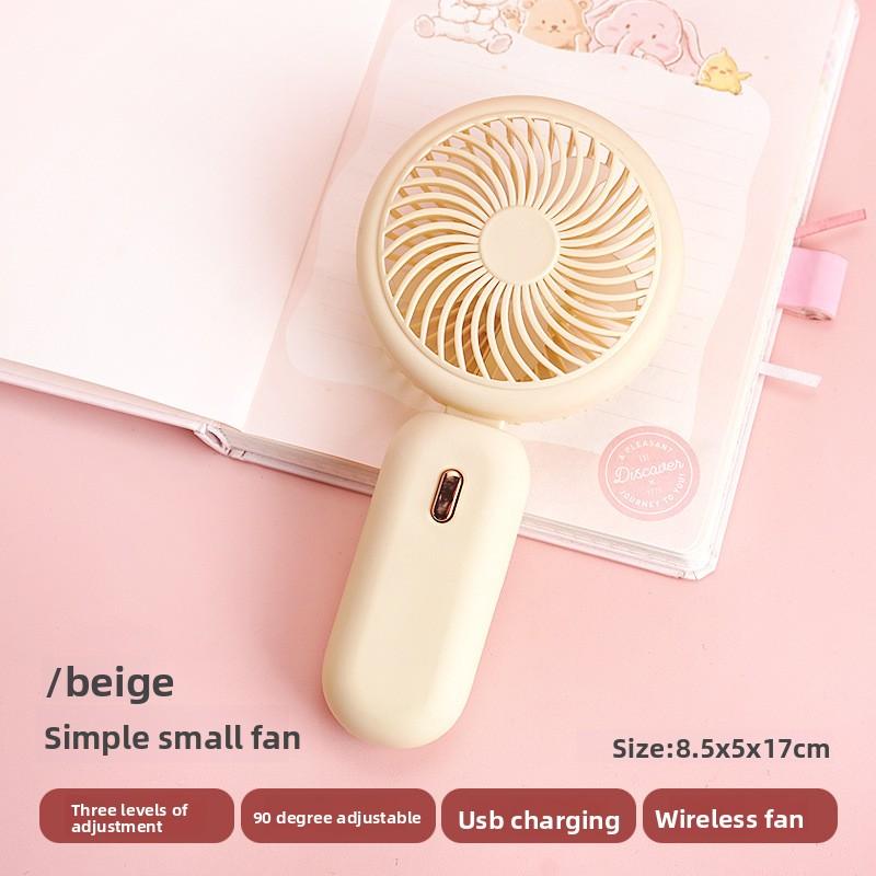 Fresh and Simple Folding Small Fan, USB Charging Version, Portable Handheld with Three Adjustable Settings, Candy-colored Small Electric Fan