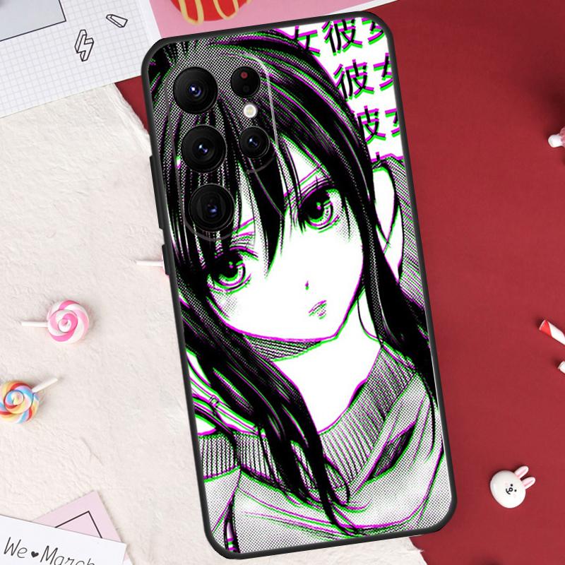 

Sad Anime Aesthetic Senpai Case For Samsung Galaxy S24 FE S20 FE S21 S22 S23 S25 S26 Ultra S10 Plus S25 FE Cover Shell Galaxy S25 Plus
