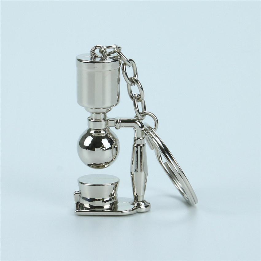 Creative Barista Coffee Tamper Keychain Coffee Machine Handle Moka Pitcher Keyring Portable Coffeeware Espresso Accessories Gift