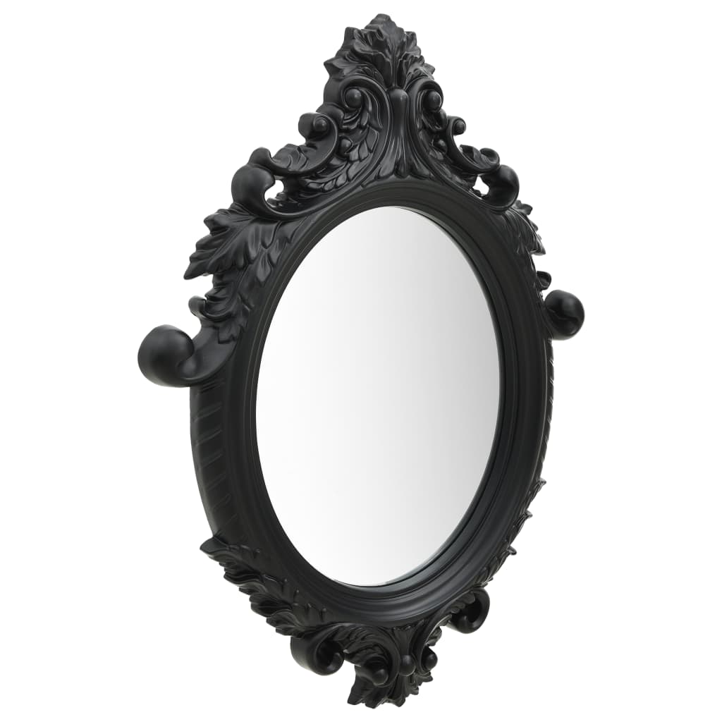 Castle Style Wall Mirror 56 x 76 cm Black