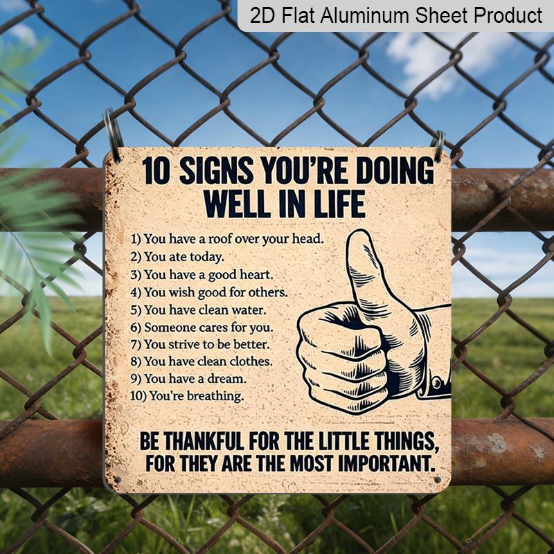 

2D Flat - 1pc Vintage Aluminum Metal Sign, Outdoor Decorative Wall Plaque, Styled As A Retro Tin Sign, Featuring A Gratitude Quote, Appreciate The 20*20cm