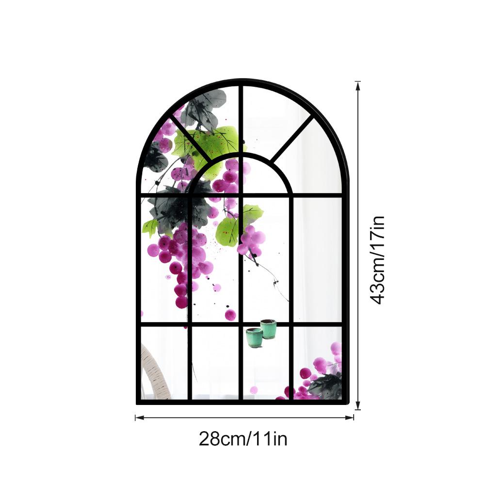 28x43cm Acrylic Arched Window Wall Mirror Wall Decorative Mirror Windowpane Arch Mirror for Bathroom Farmhouse Vanity Room Decor