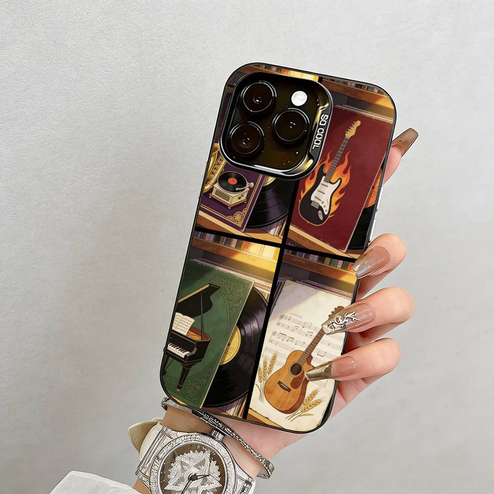 

Vinyl Record Phone Case For iPhone 17,16,15,14,13,12,11 Plus,Pro Max,XS,Colored Silver Plated Inside Cover iPhone15Plus