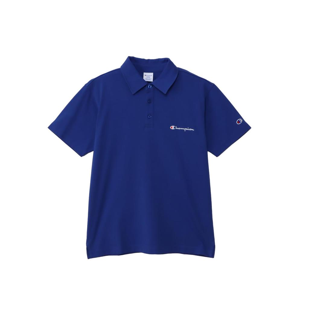 Champion Script Logo Embroidered Basic Polo Short Script Logo Embroidered Polo Shirt XL Shirt, Sleeve, 100% Cotton, C3-X361Z, Men's, Blue,