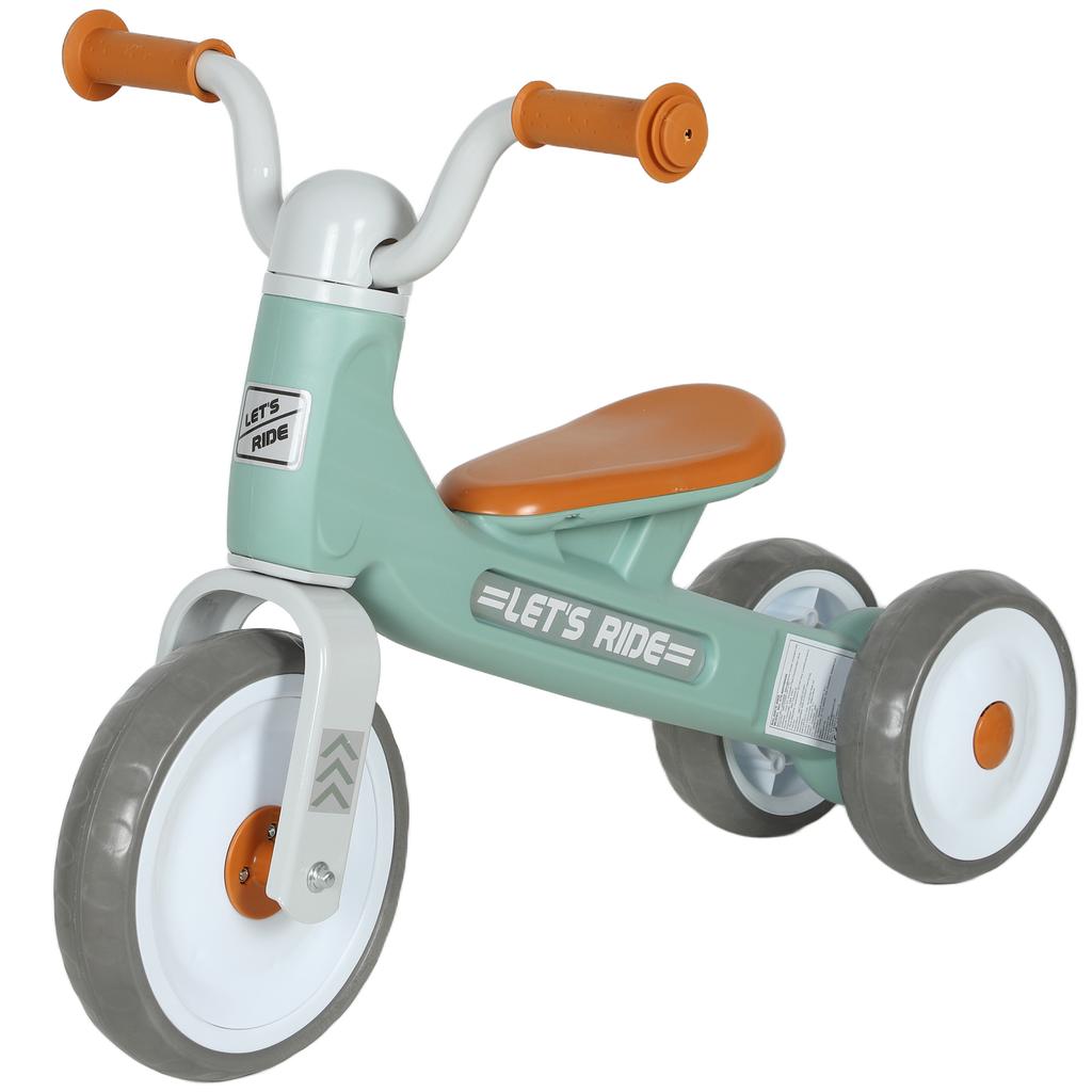 Toddler Balance Bike with No Pedal, 3 Silence Wheels for 12-36 Months Boys and Girls, Indoor Outdoor, Green