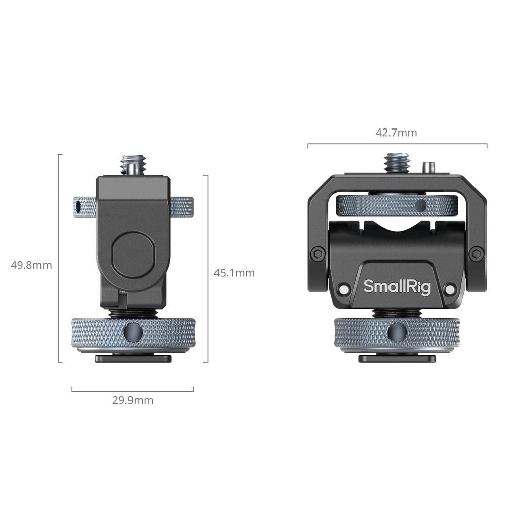 SmallRig Monitor Mount with Cold Monitor Rotation Adjustable for Field Recording 3809B Shoe, Holder, 360° (Left/Right), 180° (Front/Back),