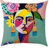Decorazioni per la Casa Colorate Viso di Donna Modello Artistico Federe per Cuscini Copricuscino Modello Adatto per Divano Camera da Letto Auto