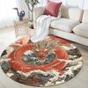 Dragon Pattern Round rug,Carpet Rug for Living Room Bedroom Sofa Playroom Decor,Non-slip Floor Mat,Holiday Gifts and Birthday Gifts.