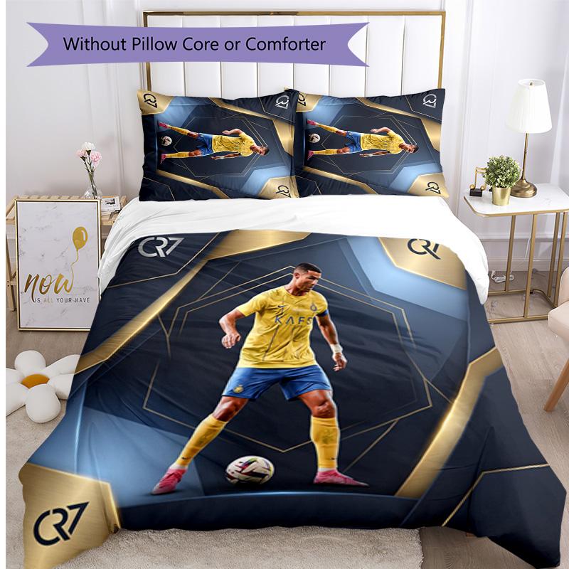 Cristiano Ronaldo Printed Bedding 3 Piece Set Cozy Breathable Bed Cover Set As Housewarming Holiday Gift