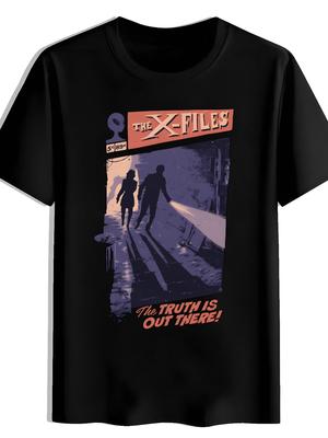 Men's Graphic T-shirt THE X-FILES Theme 90s Sci-fi Series Black Retro Shirt Pure Cotton All-season Couple Streetwear Shirt - ...