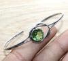 Tsavorite 925 Silver Plated Bangle 7" Gift For Wife Limited Stock Deal z8m22