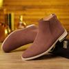 New Men's Genuine Leather Fashion Boots Business Casual Zip Boots Cushioned Insole Slip-Resistant Sole with Soft and Comfortable