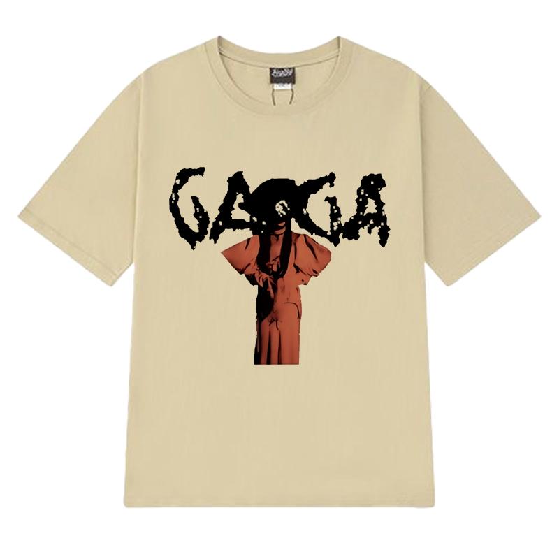2025 New in Lady Gaga Orange Pose Graphic T shirt Men Women vintage Hip Hop streetwear Unisex 100% Cotton short sleeve T-shirts