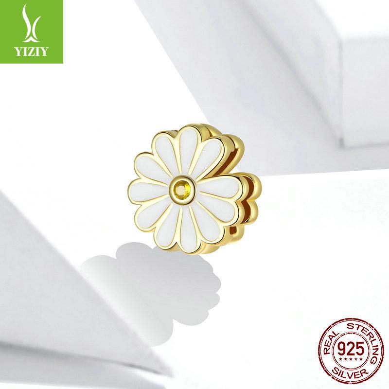 Daisy 925 Silver Gold-Plated Zircon Beaded Bracelet SCX118