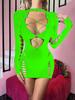Sexy Fishnet Bodycon Dresses Women Hollow Nightwear Night Clothes  Pajamas Mujer Porno Clubwear See Through Bodysuit Dress