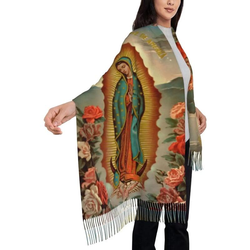 Virgin Mary Shawl Wrap for Women Our Lady of Virgen De Guadalupe Scarf Soft Large Blanket Scarves Warm Wraps
