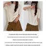 Rong Tai Women's Multi-color Cashmere Knit Top - Round Neck, Mid-Sleeve, Soft & Loose