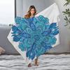 Boho Floral Watercolor Blue Print Blanket Soft Throw Bed Sofa Cover Decorative Quilt Bedspread