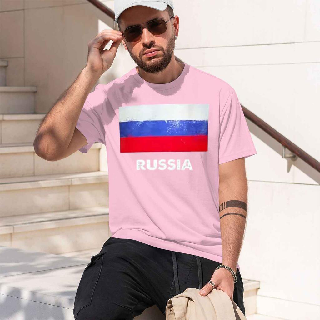 Russia Flag Design Unisexs Tshirt National P Pattern Summer Casual Wear Gift For Unisex And 2026 New Model Shortsleeve Crewneck Tsh