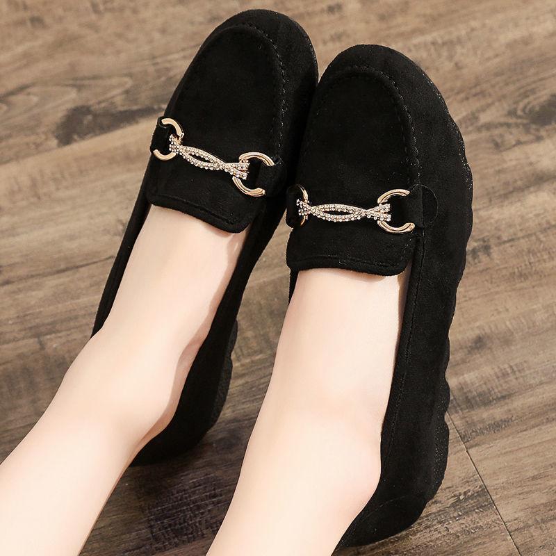 Old Beijing Cloth Shoes Women's Single Shoes Large Size Black Work Shoes Non-slip Soft-soled Maternity Shoes Casual Beanie Shoes Mother Shoes