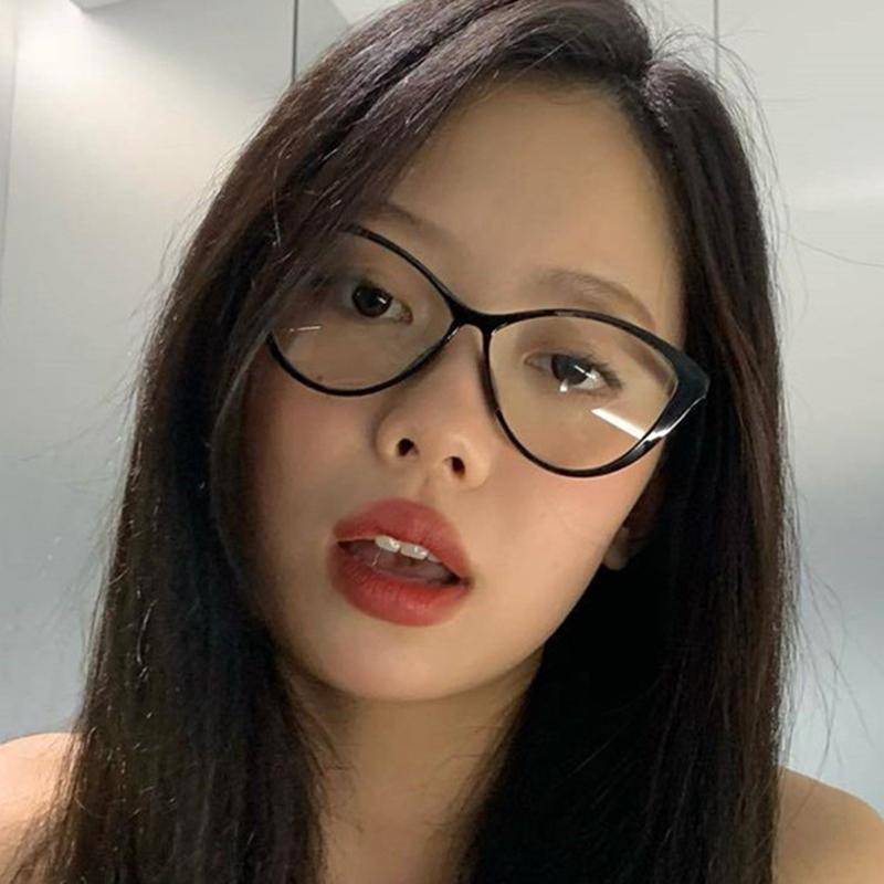 New Black Computer Glasses Frame Women Anti Blue Light Cat Eye Eyewear Blocking Glasses Optical Spectacle Eyeglass for Female