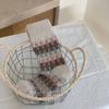 Little Red Book Thickened Warm Wool Socks For Children Piles Up Winter Diamond Lattice Nordic Style Socks