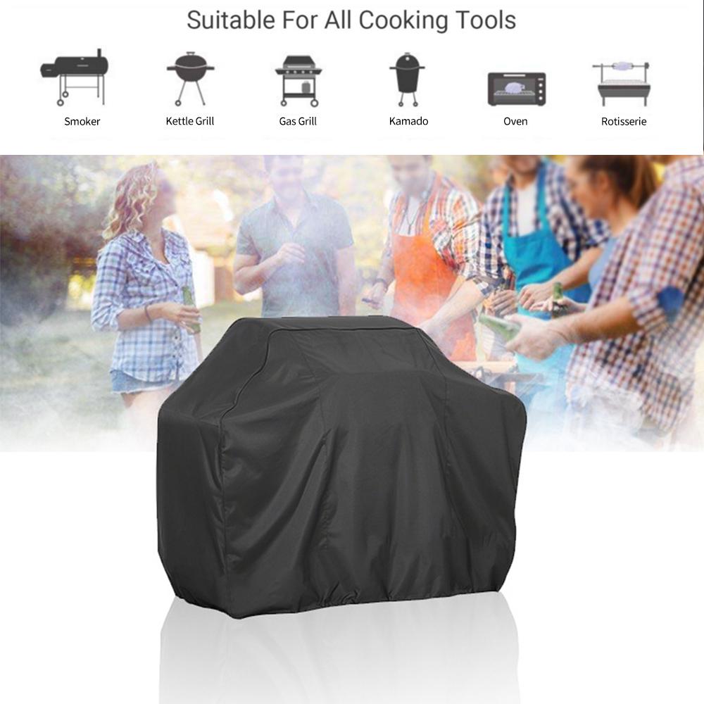 BBQ Grill Cover Barbecue Gas Grill Cover 210D Waterproof Hvy Duty   Resistant Dust-Proof Charcoal Electric Grill Cover