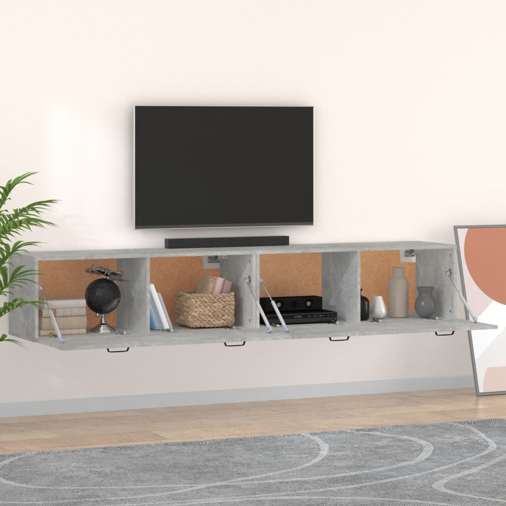 Wall Cabinets 2 pcs Concrete Grey 100 x 36.5 x 35 cm Particleboard