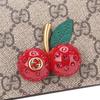 GUCCI GG Supreme Card Case Wallet With Cherries In GG Supreme 476050-K9GXT-8694
