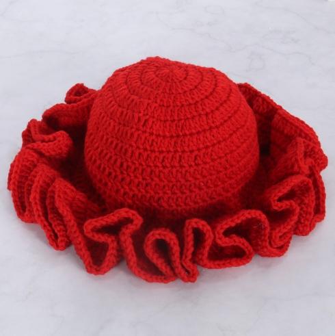 NEW Women Crochet Bucket Hats Y2k Fashion Pleated Ruffles Knitted Hat