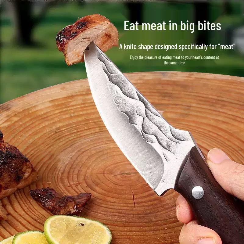 Mongolian Multifunctional Outdoor Knife: High-Hardness Boning & Meat Cutting Tool for Wilderness, Household, and Fruit Use.