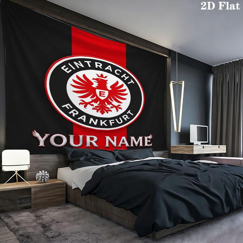 Eintracht Frankfurt Custom Name Wall Tapestry Aesthetic Wall Hanging Printed Fabric Blanket Decorative Tapestries for Bedroom Living Room Home Decor