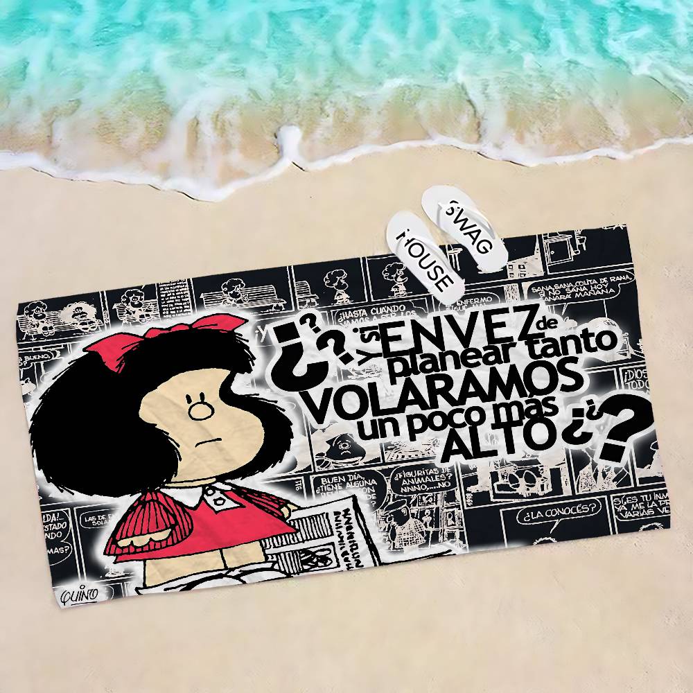 M-Mafalda Dívka Mikrovláknovádeka Rychleschnoucí Plážové Ručníky Velkoformátový Tisk Super Absorpční Bazénovádeka