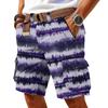 Men's casual trendy colorful printed shorts - Men's multi-pocket workwear sports shorts (without waistband)