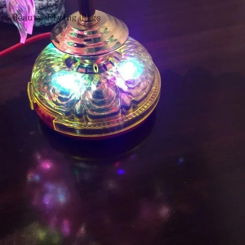 Crystal Colorful Lotus Simulated Candlestick Home Temple Radio Station Candle Holders Decoration Feng Shui Flower Home Decor