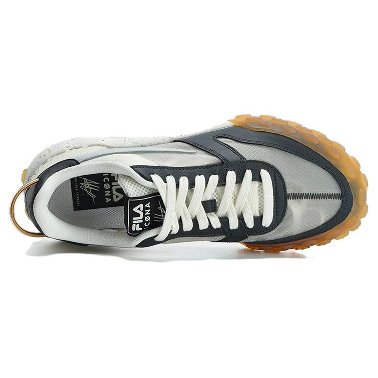 Fila Gara Fashion Bequemes Gewebe Synthetisches Leder Low Top Laufschuhe Herren Sneaker Schwarz Grau F12M323101FVU