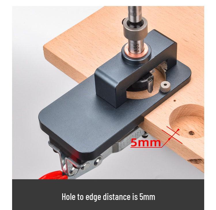 Localizador de Furos para Dobradiça de Painel de Madeira de Liga de Alumínio de 35MM para Instalação de Armários.