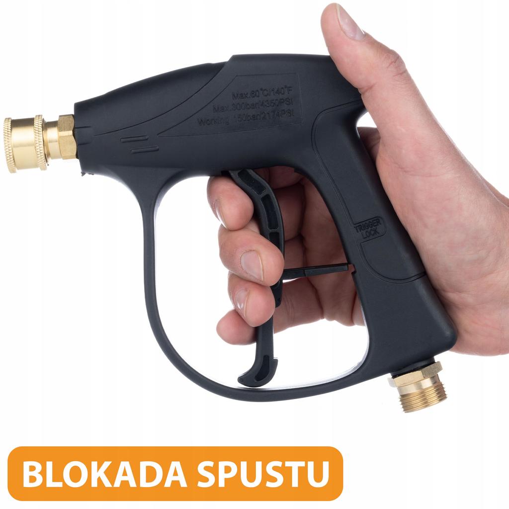 Rosfix Zestaw Do Myjki Ciśnieniowej – Pistolet 4350 PSI 22mm | 5 Dysz Na Szybkozłączkę | Pianownica 1000ml
