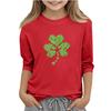 Children's Casual Seven-Quarter Sleeve Round-Neck Fashion T-Shirt Top