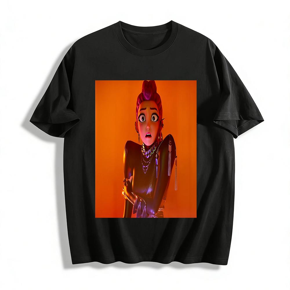 

Cyberpunk Style Stunning Cartoon Girl Printed Top Trendy Slim Fit Unisex Casual T-Shirt Pure cotton T-shirt 6XL